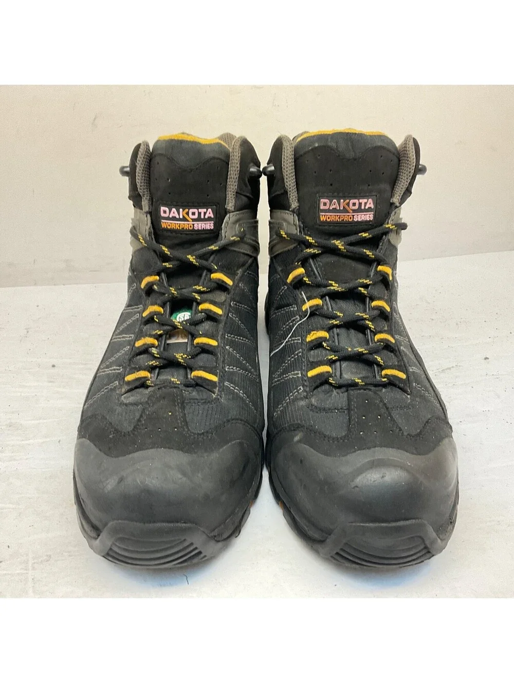 DAKOTA Men's Mid-Cut Quad Comfort Steel Toe CP Work Safety Boots Black 10.5W/L